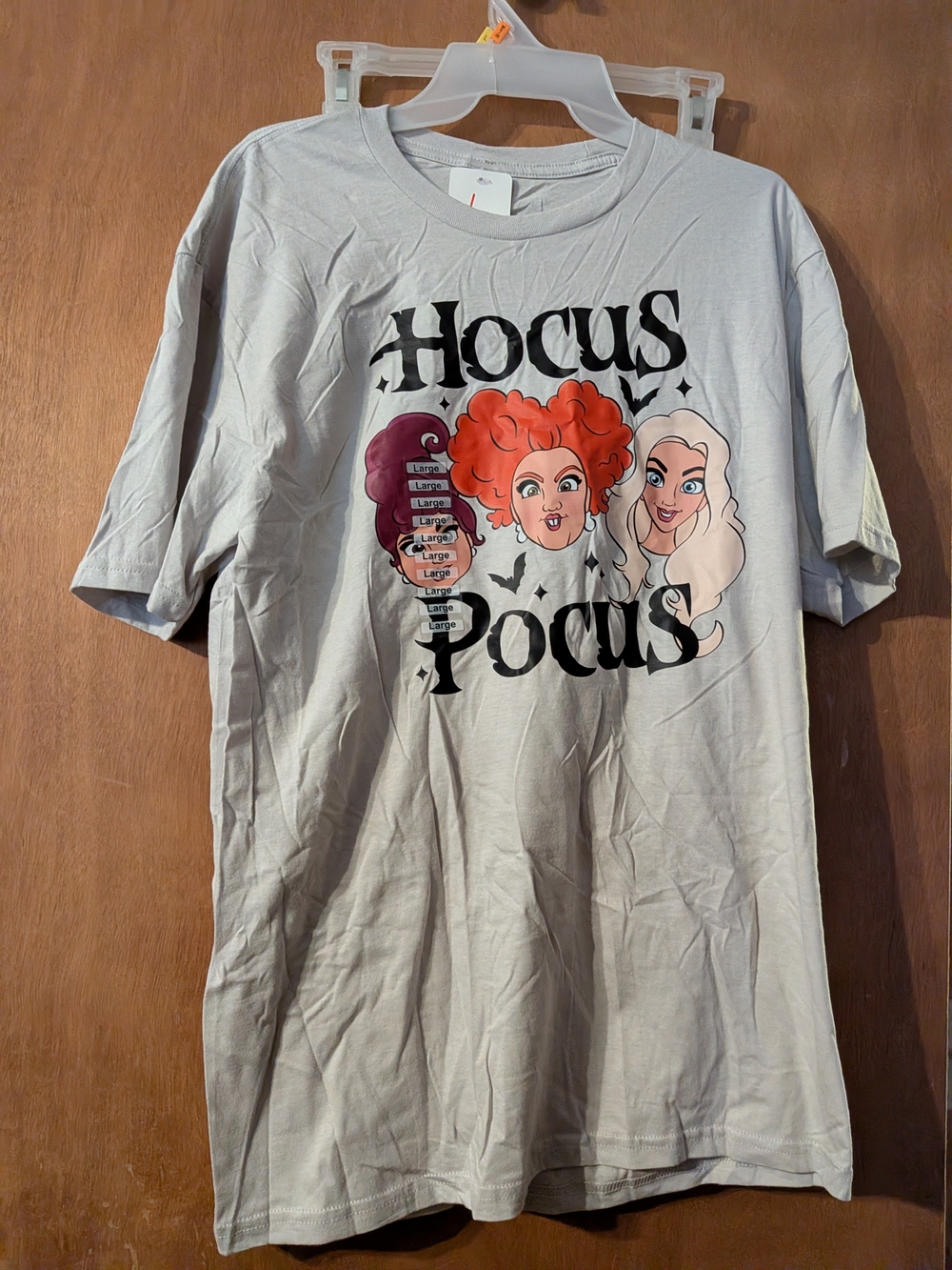 Gildan Light Gray Hocus Pocus Cartoon Witch Tee